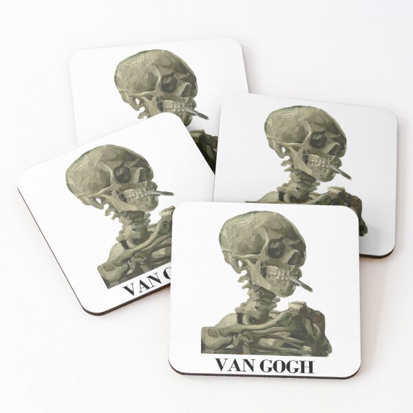 Item preview, Van Gogh portrait - Skull with a burning cigarette designed and sold by Storyphyle.