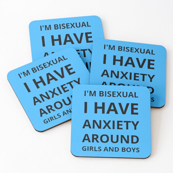 Item preview, Soy bisexual. Tengo ansiedad con las niñas y los niños. Humor bi en azul. designed and sold by LuckyKermit.