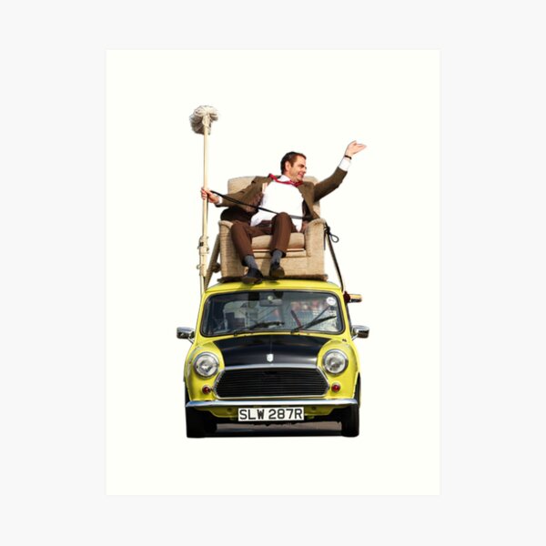"Mr. Bean, Funny Mr Bean driving his car from the roof " Art Print for ...