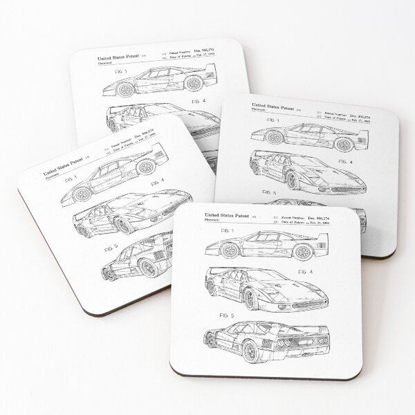 Item preview, Ferrari Patent - Ferrari Sports Car Art - Black And White designed and sold by patentpress.