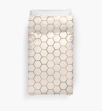 Rose gold copper honeycomb Duvet Cover
