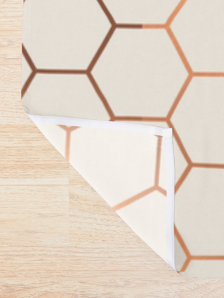 Alternate view of Rose gold copper honeycomb Shower Curtain