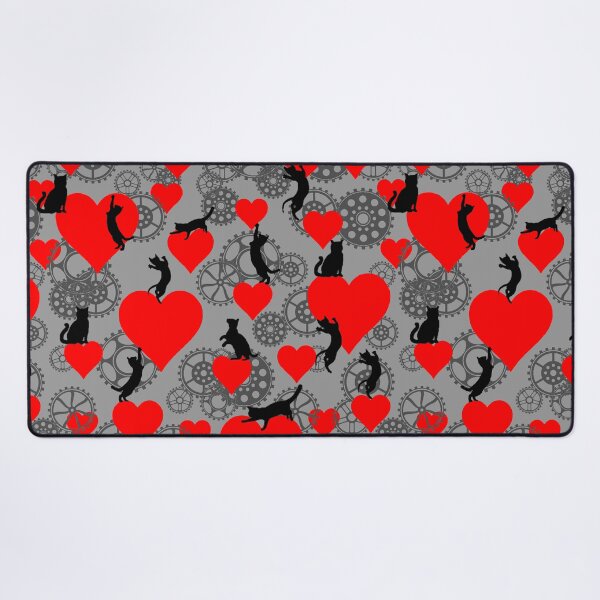 Item preview, steampunk with red hearths and black cats designed and sold by FVO-italydesign.