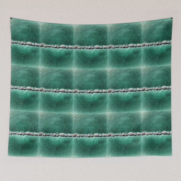 Item preview, Beach Glass Dark Grayish Cyan or Gray on Grungy Greenish Grayish Teal designed and sold by Beachy.