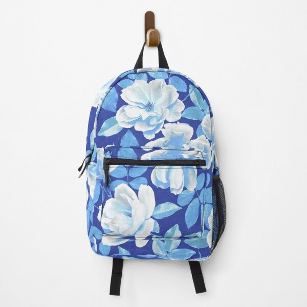 Item preview, Royal Blue and White Retro Rose Chintz designed and sold by micklyn.