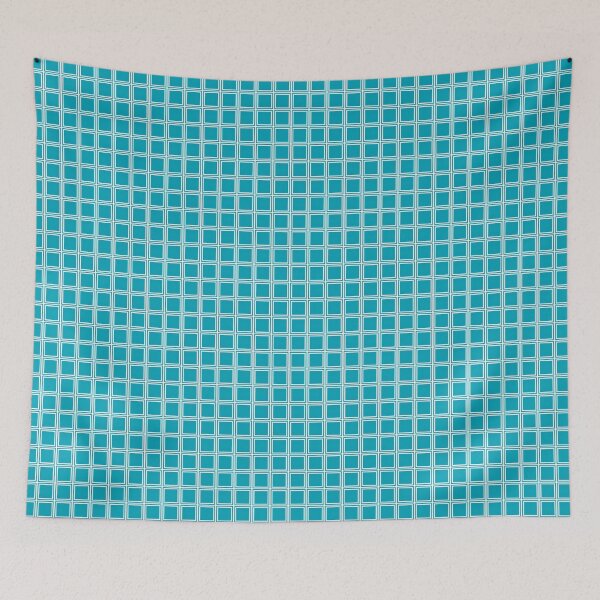 Item preview, Cool Blue Aqua Swimming Pool Tiles Small Petite Optical Square Check Pattern designed and sold by ArticLotusShop.