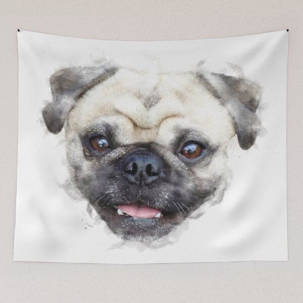 Item preview, Pug Watercolour Artwork designed and sold by Typeglyphs.