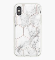 Roségold und Marmor Waben iPhone-Hülle & Cover