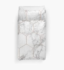 Rose gold and marble honeycomb Duvet Cover