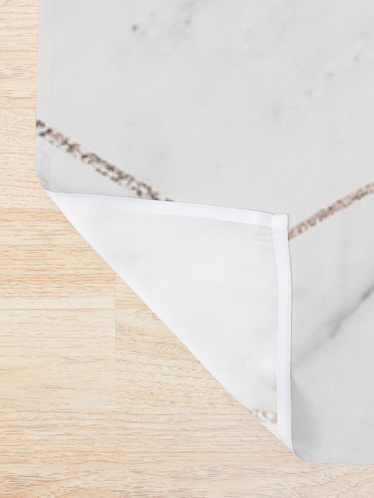 Alternate view of Rose gold and marble honeycomb Shower Curtain