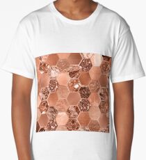 Rose gold hexaglam blonde Long T-Shirt