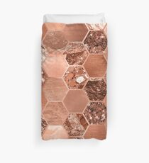 Rose Gold Hexaglam-Blondine Bettbezug
