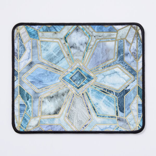 Item preview, Geometric Gilded Stone Tiles in Soft Blues designed and sold by micklyn.