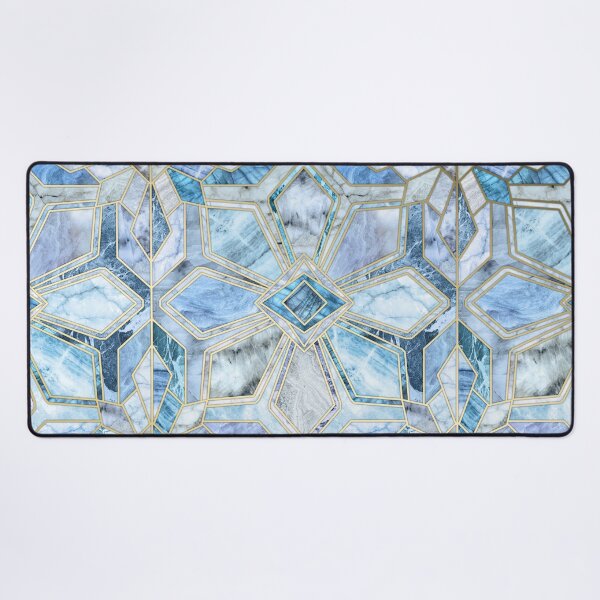 Item preview, Geometric Gilded Stone Tiles in Soft Blues designed and sold by micklyn.