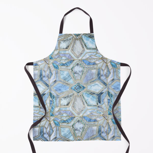 Item preview, Geometric Gilded Stone Tiles in Soft Blues designed and sold by micklyn.