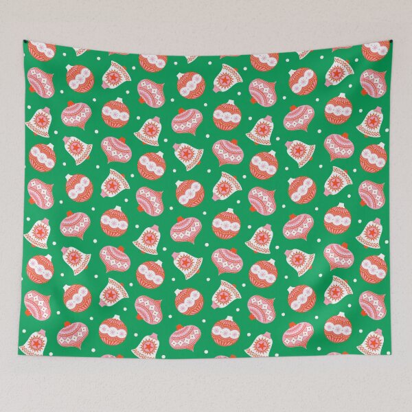Item preview, Christmas decoration pattern on green background designed and sold by Irenajh87.