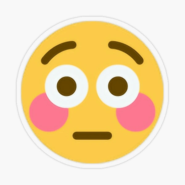 Flustered Emoji Meme Face - Light Orange