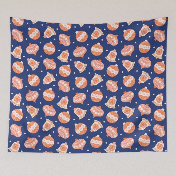 Item preview, Christmas decoration pattern on blue background designed and sold by Irenajh87.