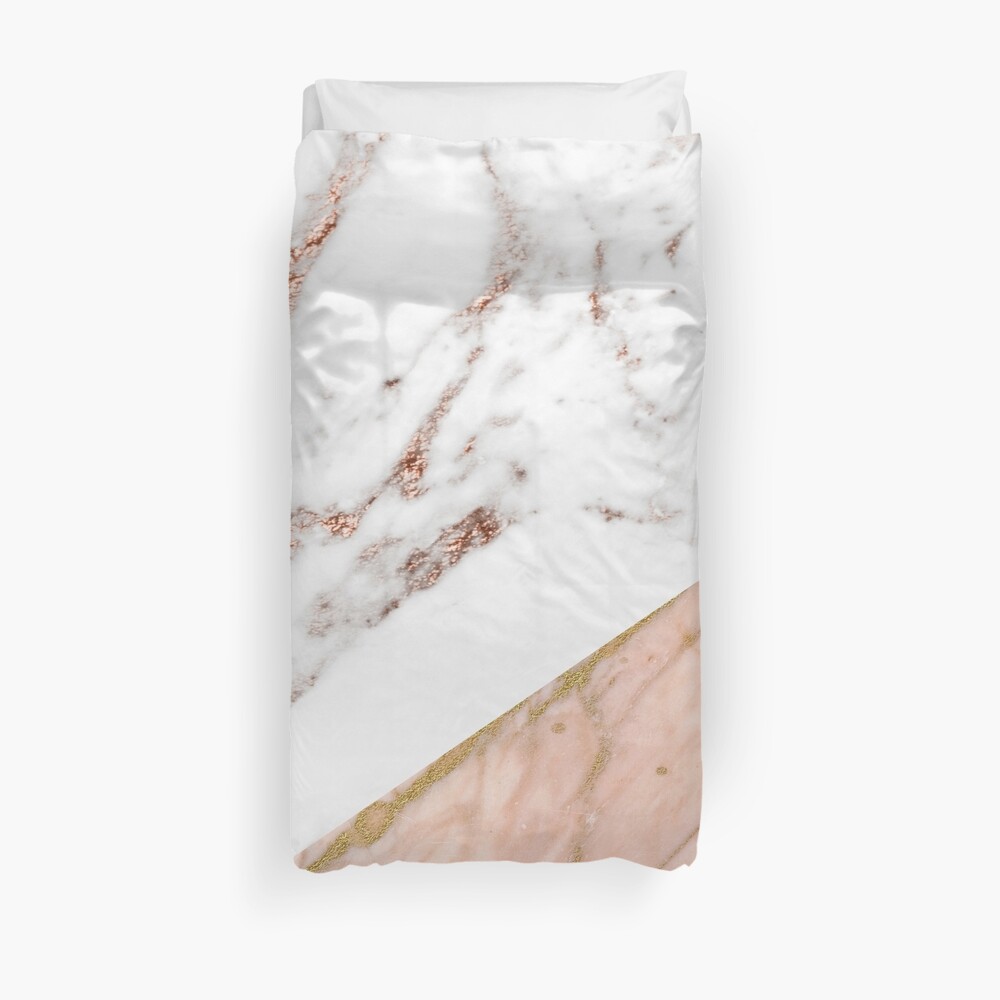 Rose gold marble blended Duvet Cover