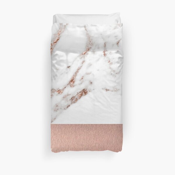 maintenant avec une feuille d'or rose ajoutée. Housse de couette