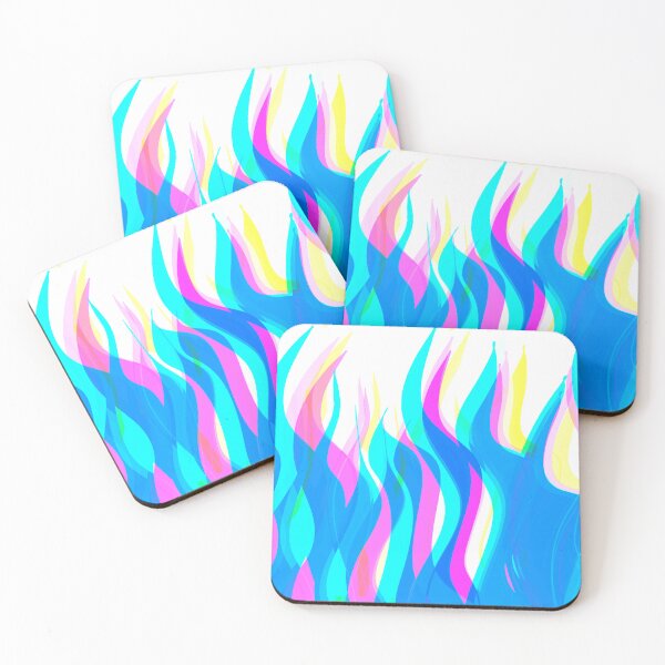 Item preview, Blue and Pink Multicolor Flames Pattern designed and sold by theprintedclub.