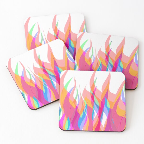Item preview, Pink, Orange, Green and Blue Multicolor Flames Pattern designed and sold by theprintedclub.