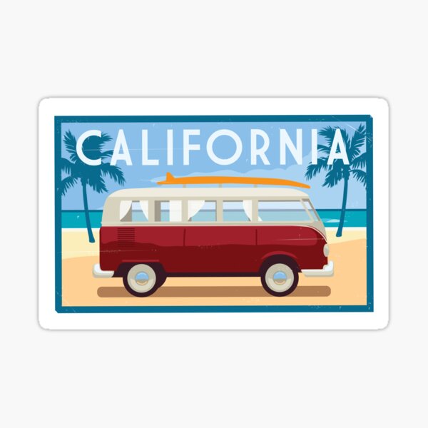 Vintage Travel Art - California Sticker