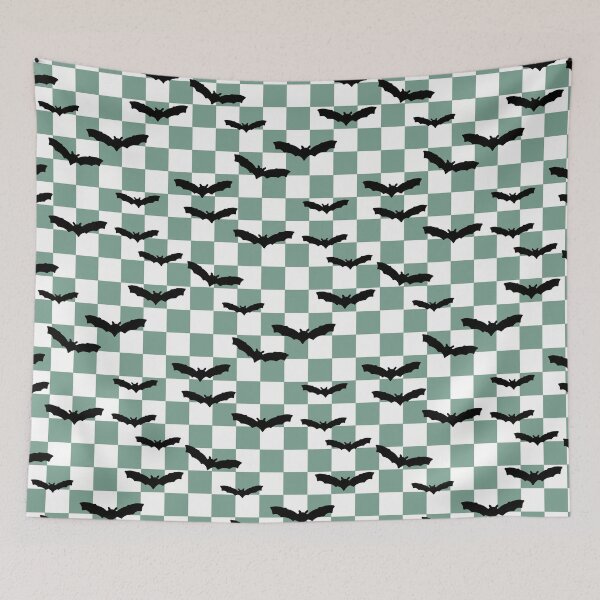 Item preview, Checkerboard Halloween Bats in Green designed and sold by KathrinLegg.