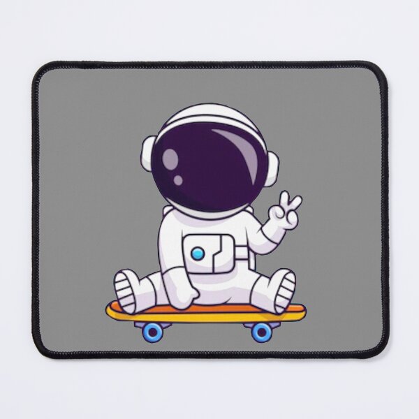 Item preview, Cute astronaut sitting on a skatebord with a peace sign cartoon designed and sold by BEAUTY ⭐⭐⭐⭐⭐.