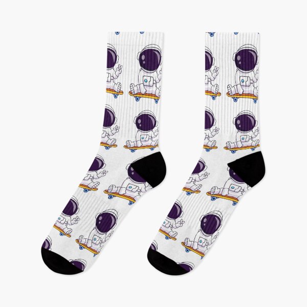 Item preview,   Cute astronaut sitting on a skatebord with a peace sign cartoon designed and sold by BEAUTY ⭐⭐⭐⭐⭐.