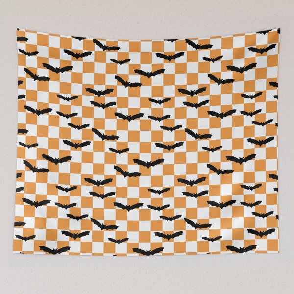 Item preview, Checkerboard Halloween Bats in Orange designed and sold by KathrinLegg.