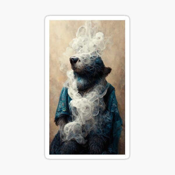 Vaping Bear Portrait Sticker