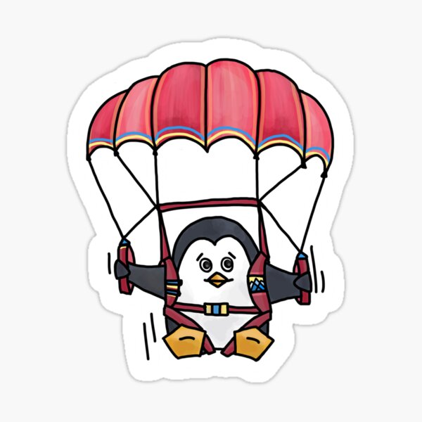 Aperçu de l'œuvre Pingouin en parachute créée et vendue par INVNCBLA.