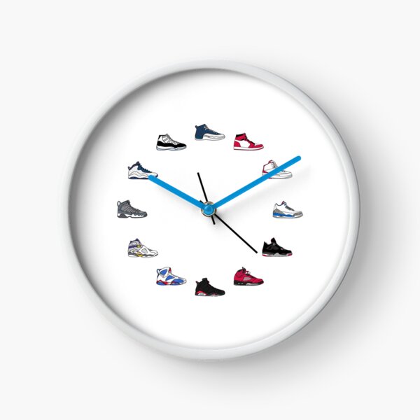 Jordan Sneaker Clock Clock for Sale by prettylittl Redbubble