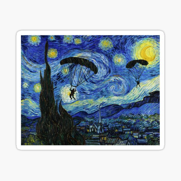 Aperçu de l'œuvre Parachutisme Nuit étoilée créée et vendue par INVNCBLA.