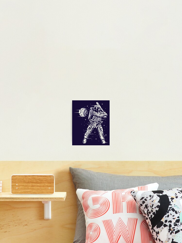 Outer Space Astronaut Plays Baseball With Moon Art Board Print for Sale by  peaktee