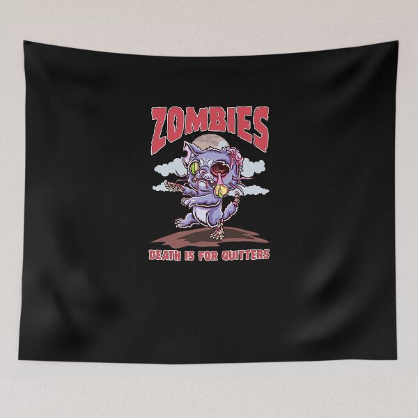 Item preview, Zombies Death Is For Quitters Cat Zombie Fun Cute Halloween designed and sold by Andy8891.