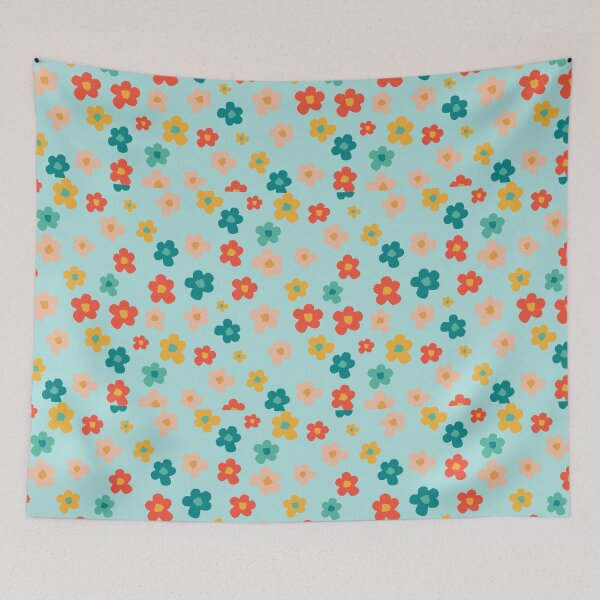 Item preview, Retro flowers pattern designed and sold by Shiablue.