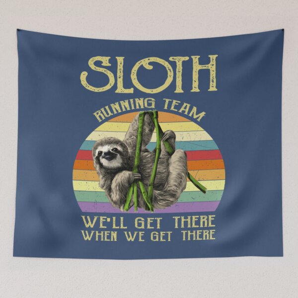 Item preview, Vintage Sloth Running Team We ll Get There Funny designed and sold by MeiChane.