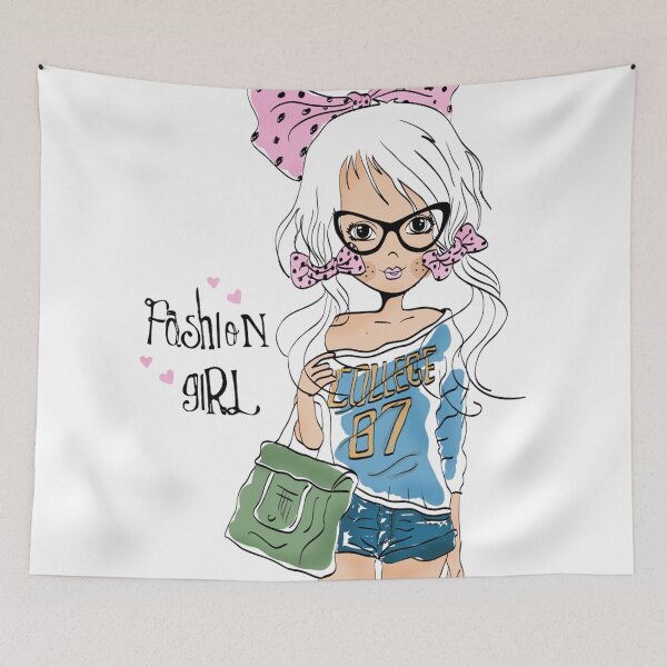 Item preview, Cute girl with pink bowknot. designed and sold by EF.