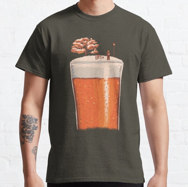 Winter scenery above the foam of a beer glass Classic T-Shirt