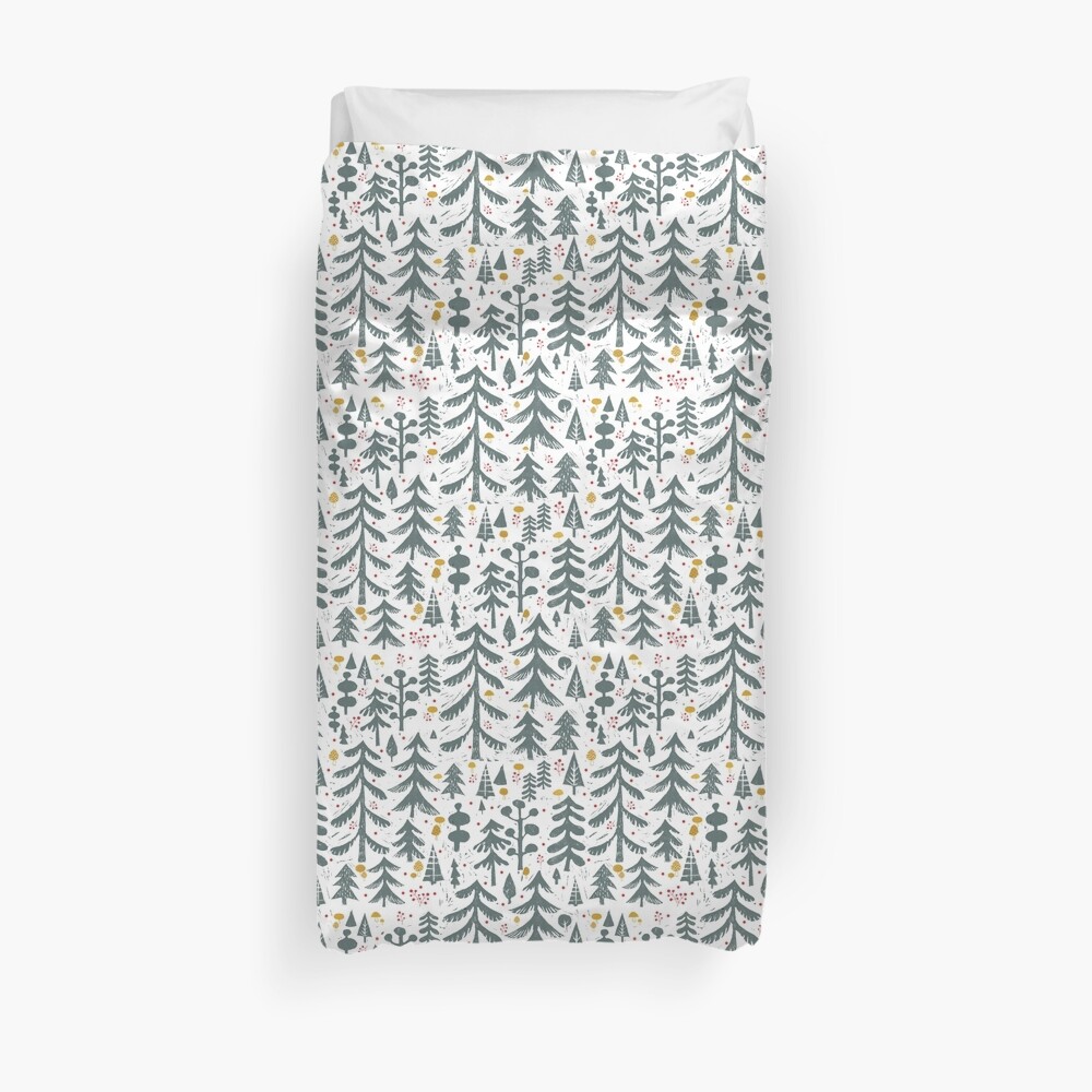 winter woods pattern Duvet Cover