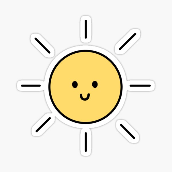 Happy Sun Illustration Sticker