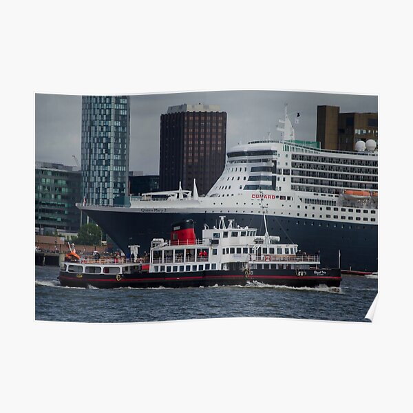 cruise ships Liverpool Pier head Poster