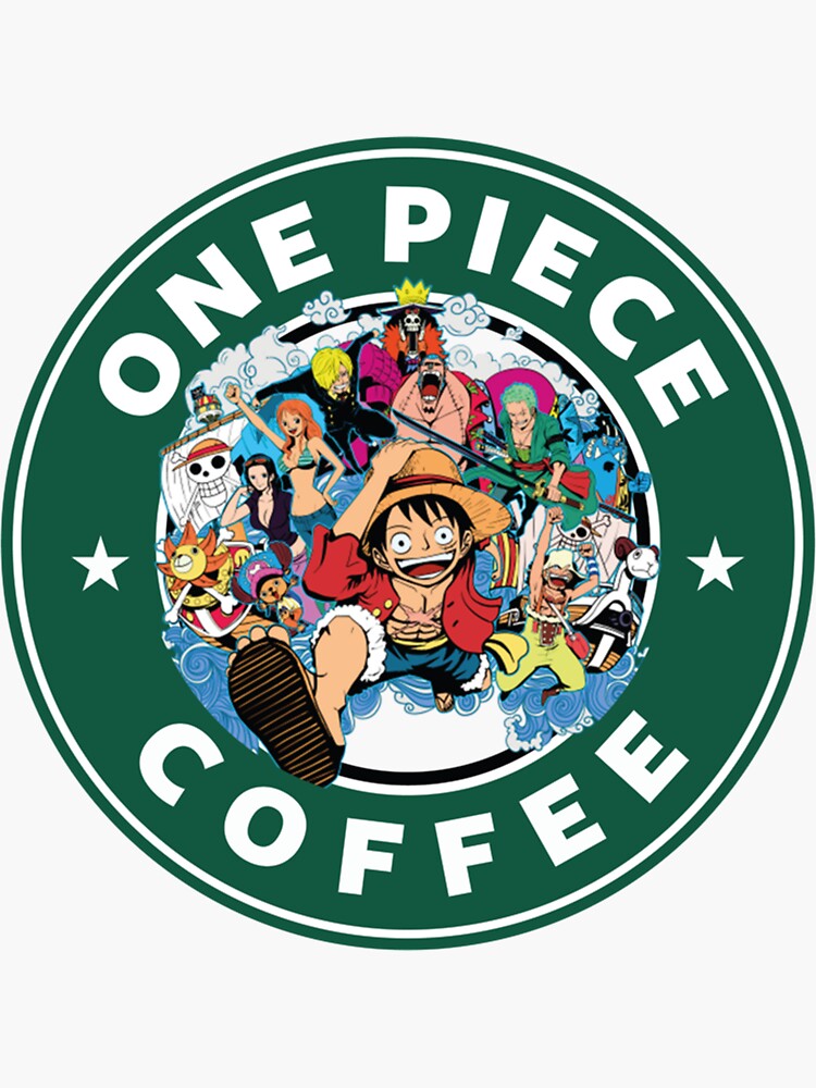 "One piece Crew Starbucks Coffee " Sticker for Sale by theresataylort2