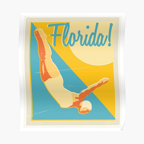 Vintage Florida Travel Art Poster
