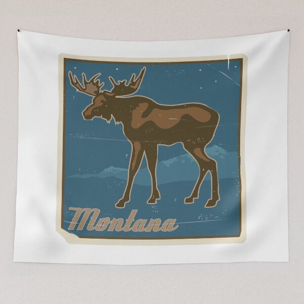Item preview, Montana Vintage Travel Art designed and sold by HeDrawsThings.