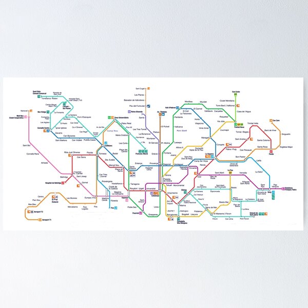 Item preview, " Spain: 2020/today Barcelona - Detailed Metro Map ... designed and sold by MOUNTAINS on FIRE.