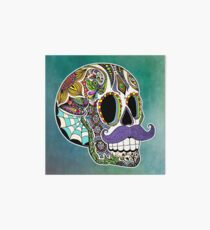 Mustache Sugar Skull (Color Version) Art Board