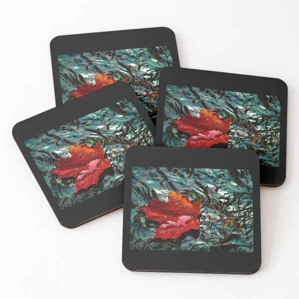 Item preview, Red Maple Leaf Turquoise Waters designed and sold by Annariaart.